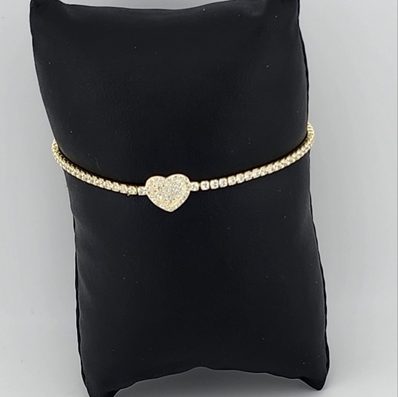 Jewelry - Gold Tone Heart Bracelet Sterling silver 925 dipped in gold